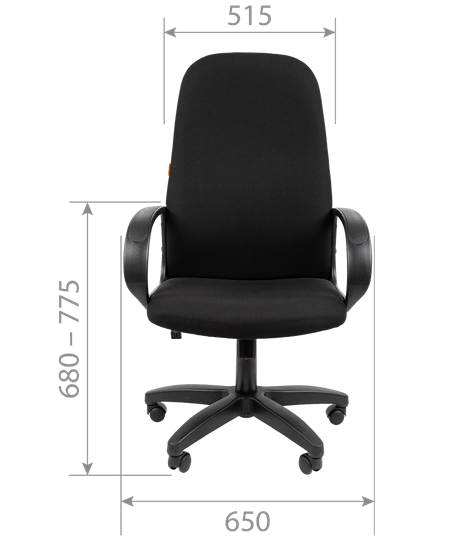 Офисное кресло CHAIRMAN 279T, ткань Т-08 черный в Перми - изображение 3