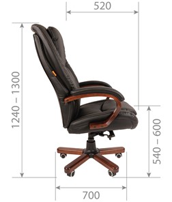 Кресло компьютерное CHAIRMAN 408 кожа черная в Чайковском - предосмотр 2