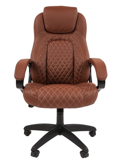 Кресло CHAIRMAN 432, экокожа, цвет коричневый в Березниках - изображение 2