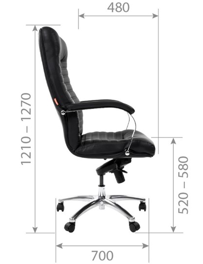 Кресло компьютерное CHAIRMAN 480 экожа черная в Перми - изображение 4