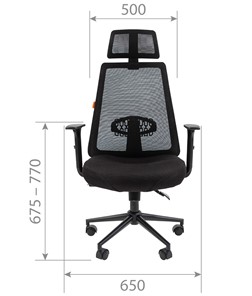 Офисное кресло CHAIRMAN 535 BLACK Сетчатый акрил черный / Полиэстер черный в Перми - предосмотр 4