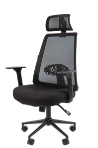 Офисное кресло CHAIRMAN 535 BLACK Сетчатый акрил черный / Полиэстер черный в Перми - предосмотр 3