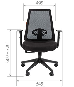 Кресло компьютерное CHAIRMAN 535 LT Сетчатый акрил черный / Полиэстер черный в Перми - предосмотр 4