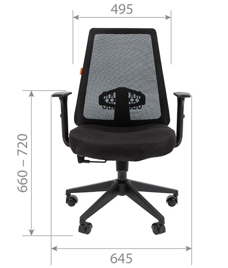 Кресло компьютерное CHAIRMAN 535 LT Сетчатый акрил черный / Полиэстер черный в Перми - изображение 4