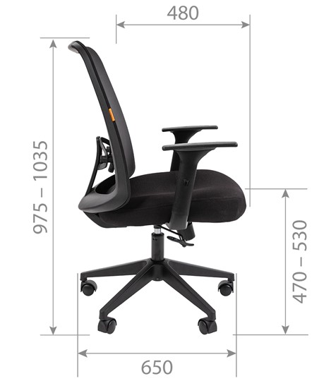 Кресло компьютерное CHAIRMAN 535 LT Сетчатый акрил черный / Полиэстер черный в Перми - изображение 5