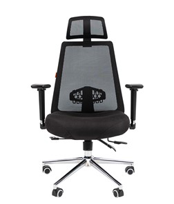 Офисное кресло CHAIRMAN 535 LUX сетчатый акрил черный / полиэстер черный в Перми - предосмотр 1