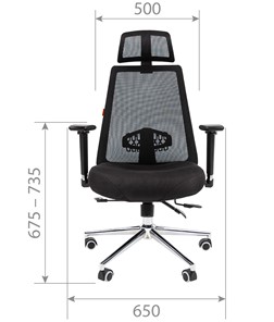 Офисное кресло CHAIRMAN 535 LUX сетчатый акрил черный / полиэстер черный в Перми - предосмотр 4