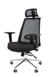 Офисное кресло CHAIRMAN 535 LUX сетчатый акрил черный / полиэстер черный в Перми - предосмотр 3