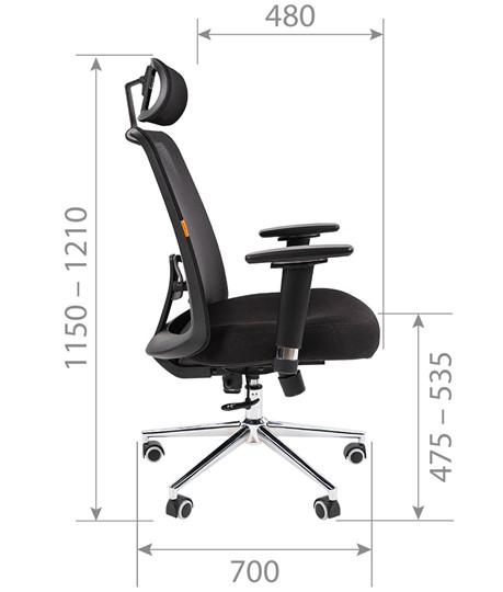 Офисное кресло CHAIRMAN 535 LUX сетчатый акрил черный / полиэстер черный в Перми - изображение 5