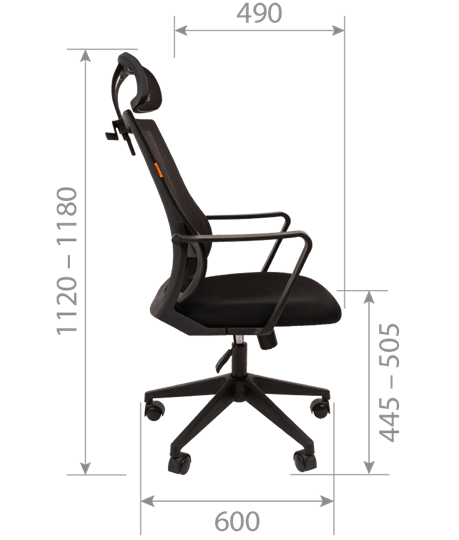 Кресло офисное CHAIRMAN 545 сетка/ткань черный в Перми - изображение 4