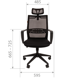 Кресло офисное CHAIRMAN 545 сетка/ткань черный в Перми - предосмотр 3