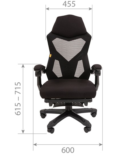Кресло офисное CHAIRMAN 571 с подставкой для ног , Сетчатый акрил черный / Полиэстер черный в Перми - изображение 6