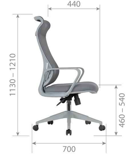 Кресло CHAIRMAN 577, сетчатый акрил серый / полиэстер серый в Перми - изображение 5