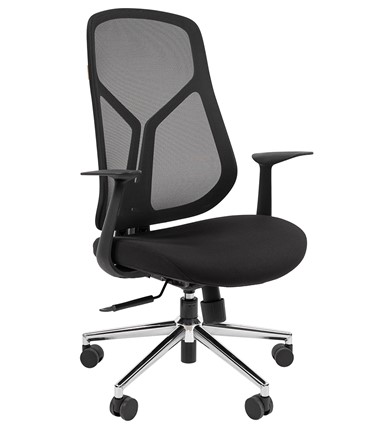 Кресло офисное CHAIRMAN 588 Сетчатый акрил черный / Ткань полиэстер черный в Перми - изображение