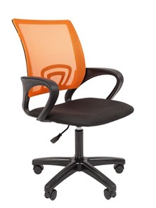 Кресло компьютерное CHAIRMAN 696 black LT, оранжевый в Соликамске