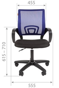 Кресло офисное CHAIRMAN 696 black LT, голубое в Березниках - предосмотр 1