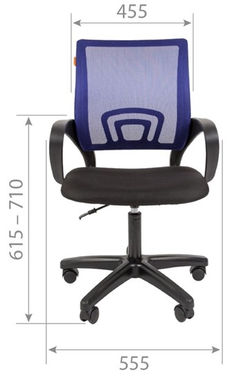 Кресло офисное CHAIRMAN 696 black LT, голубое в Березниках - изображение 1