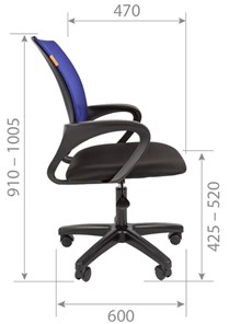 Кресло компьютерное CHAIRMAN 696 black LT, оранжевый в Перми - предосмотр 2