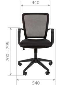Кресло компьютерное CHAIRMAN 698 black, ткань, цвет черный в Перми - предосмотр 1