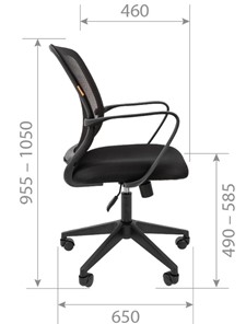 Офисное кресло CHAIRMAN 698 black TW, ткань, цвет оранжевый в Перми - предосмотр 4