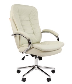 Кресло компьютерное CHAIRMAN 795 кожа, цвет белый в Перми