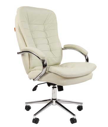 Кресло компьютерное CHAIRMAN 795 кожа, цвет белый в Перми - изображение