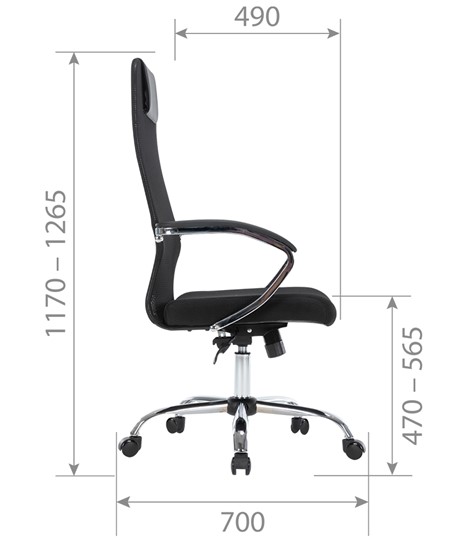Кресло CHAIRMAN CH612 Сетчатый акрил / Ткань стандарт / Экокожа, черный в Перми - изображение 4