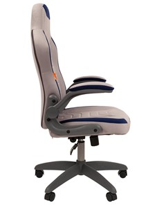 Кресло компьютерное CHAIRMAN Game 50 цвет TW серый/синий в Перми - предосмотр 4