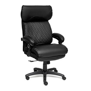 Кресло компьютерное CHIEF кож/зам/ткань, черный/черный стеганный/черный, 36-6/36-6/11 арт.12851 в Березниках