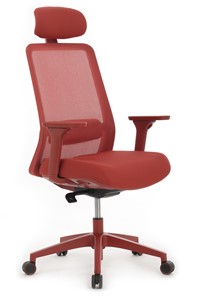 Кресло компьютерное Design WORK W-218C, Красный пластик/Красная сетка в Перми - предосмотр