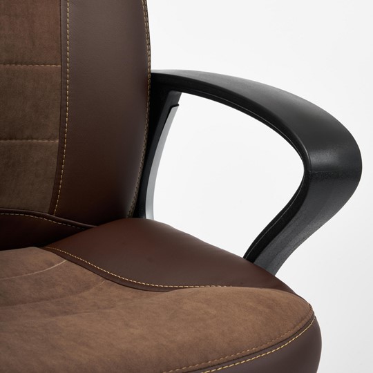 Кресло компьютерное INTER кож/зам/флок/ткань, коричневый, 36-36/6/TW-24 арт.15028 в Перми - изображение 10