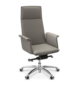 Кресло офисное Лео, экокожа премиум / серо-коричневая CN6 в Березниках