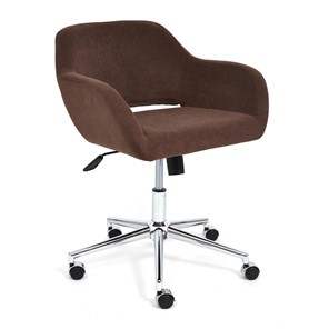 Офисное кресло MODENA хром флок, коричневый, арт.14228 в Перми