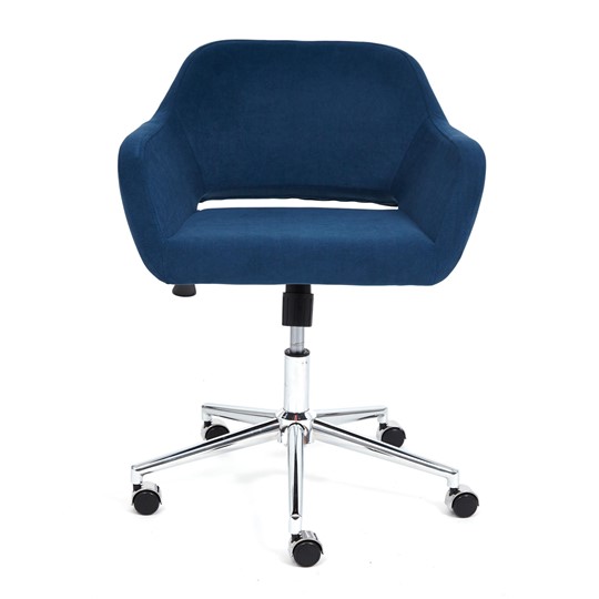 Кресло компьютерное MODENA хром флок, синий, арт.14233 в Перми - изображение 4