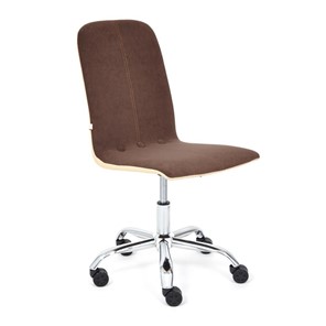 Кресло компьютерное RIO флок/кож/зам, коричневый/бежевый, арт.14205 в Перми