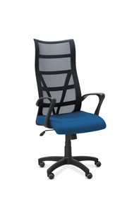 Кресло офисное Топ, сетка/ткань TW / черная/синяя в Перми