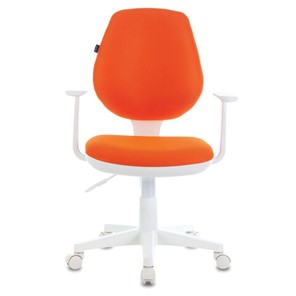 Кресло Brabix Fancy MG-201W (с подлокотниками, пластик белый, оранжевое) 532410 в Кунгуре