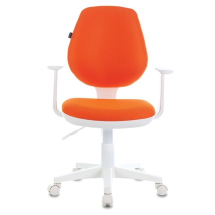 Кресло Brabix Fancy MG-201W (с подлокотниками, пластик белый, оранжевое) в Перми - изображение