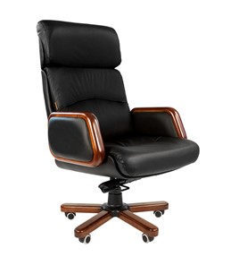 Компьютерное кресло CHAIRMAN 417 кожа черная в Перми - предосмотр