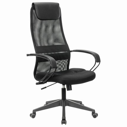 Кресло компьютерное Brabix Premium Stalker EX-608 PL (ткань-сетка/кожзам, черное) 532090 в Кунгуре - изображение