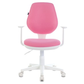 Офисное кресло Brabix Fancy MG-201W (с подлокотниками, пластик белый, розовое) в Перми