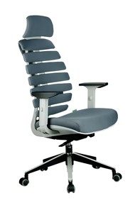 Кресло компьютерное Riva Chair SHARK (Серый/серый) в Перми