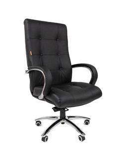 Офисное кресло CHAIRMAN 424 Кожа черная в Перми - предосмотр 1