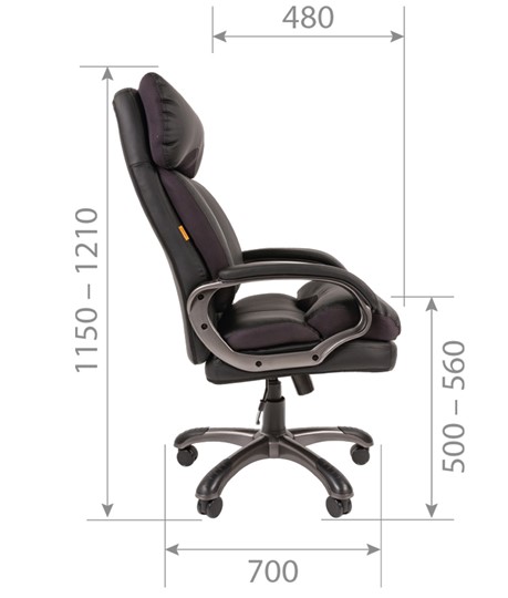 Компьютерное кресло CHAIRMAN 505 Экокожа черная в Перми - изображение 5