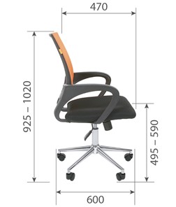 Кресло офисное CHAIRMAN 696 CHROME Сетка TW-66 (оранжевый) в Перми - предосмотр 4