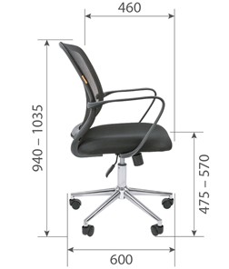 Компьютерное кресло CHAIRMAN 698 CHROME new Сетка TW-04 (серый) в Перми - предосмотр 5