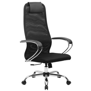 Офисный стул BRABIX PREMIUM "Ultimate EX-800" хром, плотная двойная сетка Х2, черное, 532911 в Березниках