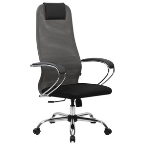 Офисный стул BRABIX PREMIUM "Ultimate EX-800" хром, плотная двойная сетка Х2, черное/серое, 532912 в Березниках
