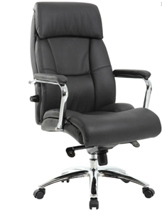 Компьютерное кресло из натуральной кожи BRABIX PREMIUM "Phaeton EX-502", хром, черное, 530882 в Перми