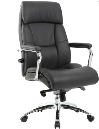 Компьютерное кресло из натуральной кожи BRABIX PREMIUM "Phaeton EX-502", хром, черное, 530882 в Перми - изображение